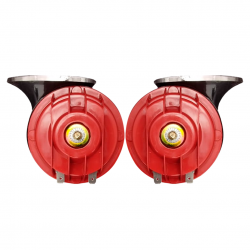 HORN 12V 88mm W-RELAY RED SET