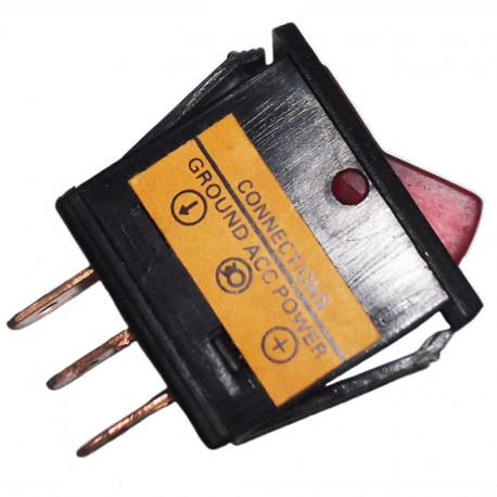 ROCKER SWITCH UNIVERSAL ON-OFF RED 3 TERMINALS