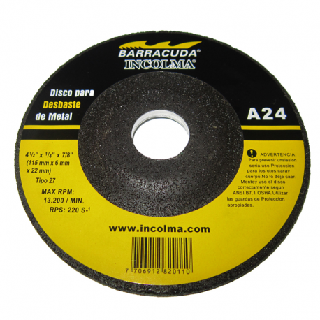 METAL GRINDING DISC A24 4-1/2" X 1/4" X 7/8"