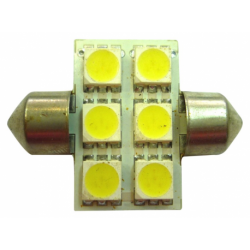 BULB LIGHT ROOF LED 12V SV8.5 10X39 6LED WHITE BLIST 2