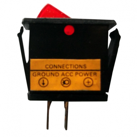 ROCKER SWITCH UNIVERSAL ON-OFF 20AMP WITH LIGHT RED 2 TERMINALS
