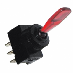 LEVER SWITCH 1 PASSED ON-OFF PLASTIC CON LUZ RED 3 TERMINALS
