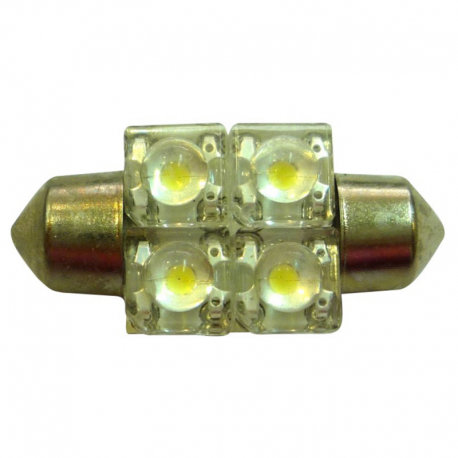 BULB LIGHT ROOF LED 12V SV8.5 10X36 4LED YELLOW BLIST 2