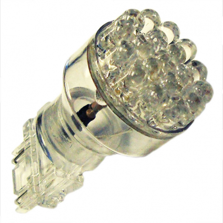 BULB LIGHT 3157 LED 12V W25X16Q 19LED BLUE TRANSP 2C