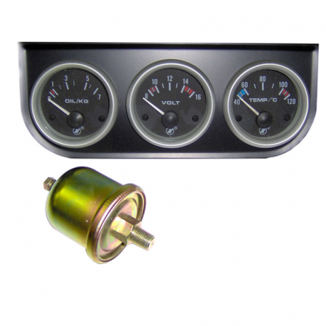 TACHOMETER TRIPLE ELECTRIC OIL-BATTRY-TEMPERATURE 12V