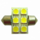 BULB LIGHT ROOF LED 24V SV8.5 10X31 6LED WHITE BLIST 2U